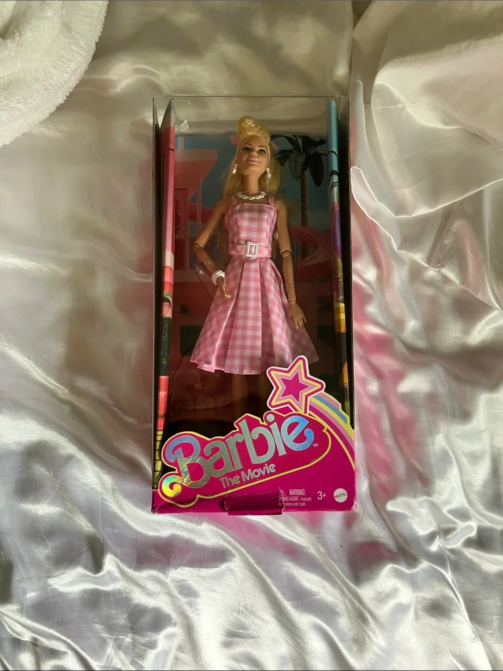 Barbie Pink Gingham Dress Doll - Blonde